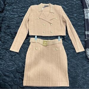 Balmain Beige Skirt Set
